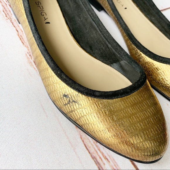 Via Spiga Gold And Black Suede Flats | Size 8.5 M - Picture 4 of 9